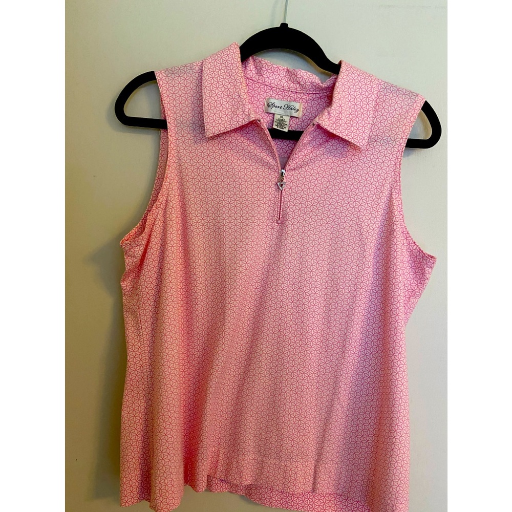 EUC SPORT HALEY PINK SLEEVELESS GOLF SHIRT XL